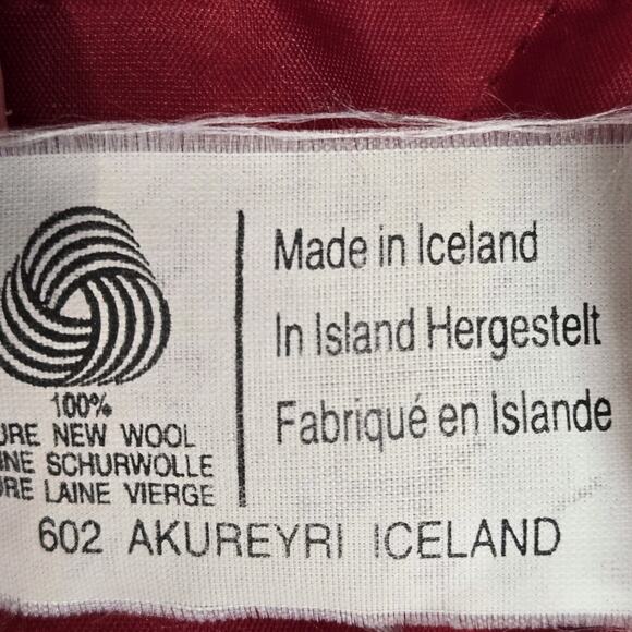 Vintage Alafoss 100% Wool Coat Icelandic Medium Oversized Aztec Southwestern Red - Picture 14 of 14